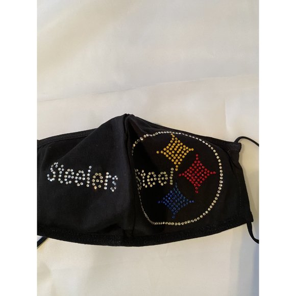 Pittsburgh STEELERS Bling Rhinestone Face Mask Side Logo - Picture 3 of 9